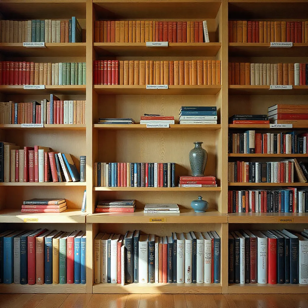 Color-coordinated library arrangement